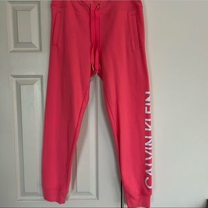 Calvin Klein Performance Women’s Logo Joggers in Coral
